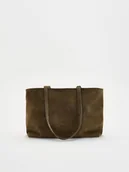 Torebki damskie - Reserved - Zamszowa torebka shopper - brązowy - miniaturka - grafika 1