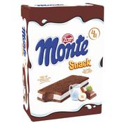 Desery dla dzieci - Zott Monte Snack Ciastko z kremem mlecznym i czekoladowo-orzechowym 116 g (4 x 29 g) - miniaturka - grafika 1