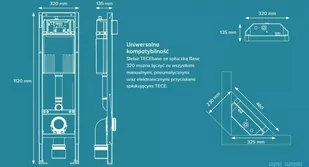 Tece stelaż podtynkowy TECEbase 320 uruchamiany z przodu  9.400.440 - Stelaże i zestawy podtynkowe do WC - miniaturka - grafika 3
