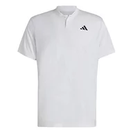 Koszulki męskie - adidas Męska koszulka polo (Short Sleeve) Club Henley, biała, HS3250, XL - miniaturka - grafika 1
