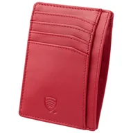 Etui na dokumenty i karty - Skórzane etui na karty zbliżeniowe RFID do marynarki (Czerwony) - miniaturka - grafika 1