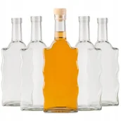 Domowy wyrób alkoholu - 5x BUTELKA FALA 500 ml NA NALEWKI WINO BIMBER WÓDKĘ SOKI LIKIERY Z KORKIEM - miniaturka - grafika 1