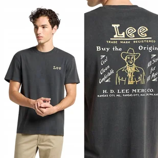 Lee WORKING WEST TEE LUŹNY CZARNY BAWEŁNIANY T-SHIRT KOSZULKA NADRUK S - Koszulki męskie - miniaturka - grafika 1