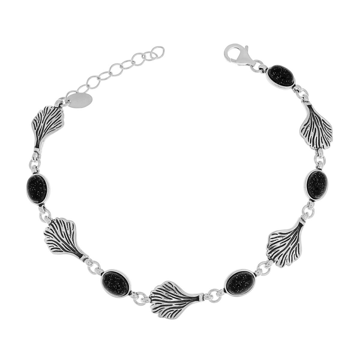 Srebrna bransoletka z kamieniami noc kairu 19-22 cm pr. 925