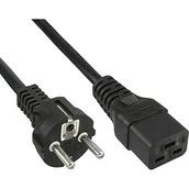 Kable światłowodowe - InLine Kabel zasilający Kabel Zasilający 16A Typ F prosty IEC connector IEC320/C19 5m 16658G - miniaturka - grafika 1