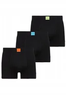 Majtki męskie - 3-pak męskich bokserek czarnych z naszywką - dopasowany krój L - miniaturka - grafika 1