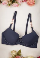 Biustonosze - Granatowy Gładki Biustonosz Full Cup z Metalowymi Wstawkami Cifa - Born2be - miniaturka - grafika 1