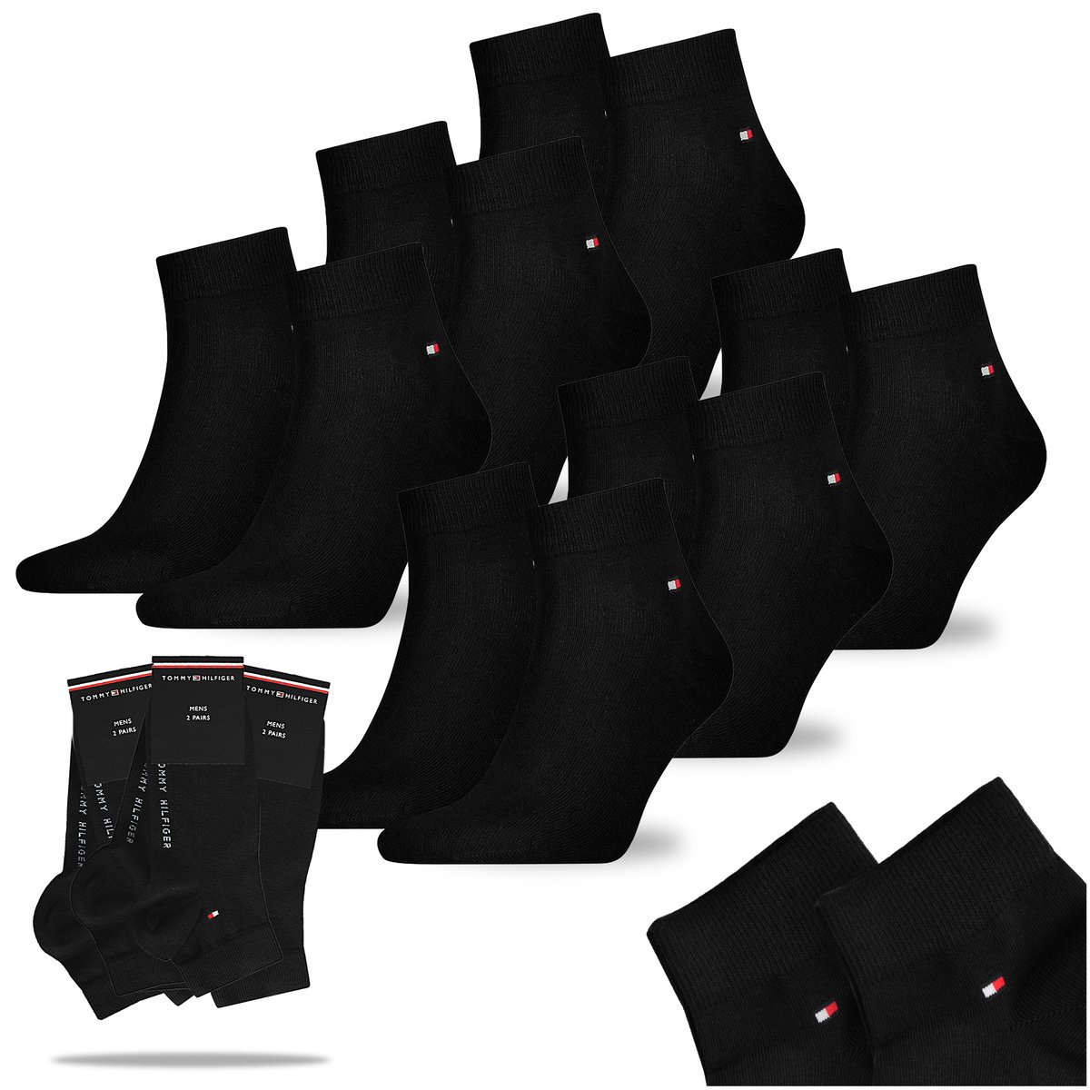 Tommy Hilfiger Skarpety Męskie Zakostki Logo Napis 6 par 47/49