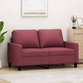 Sofy i kanapy - vidaXL Sofa 2-osobowa, winna czerwień, 120 cm, tapicerowana tkaniną - miniaturka - grafika 1