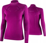 Bluzy damskie - Brubeck LS1665W Bluza damska EXTREME MERINO fuksjowy L - miniaturka - grafika 1