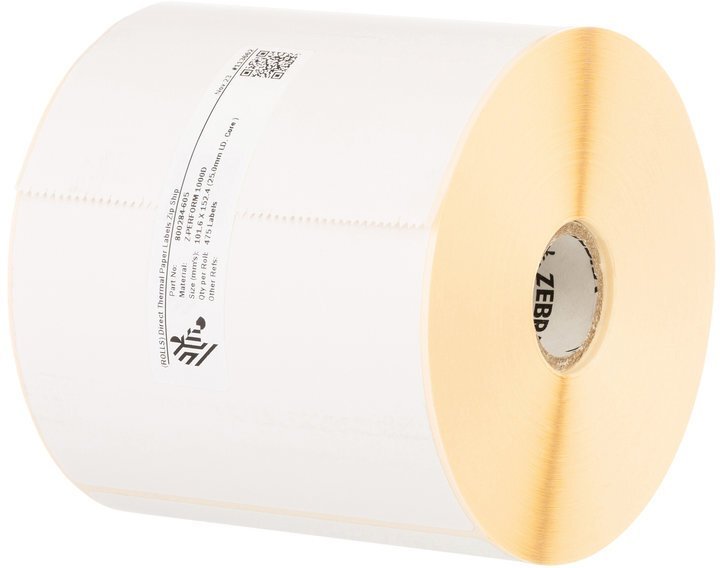 Label, Paper, 102x76mm; Direct Thermal, Z-Perform 1000D, Uncoated, Permanent Adhesive, 76mm Core