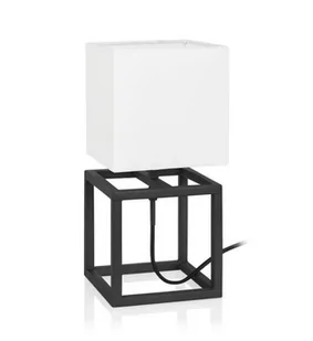 Markslojd Stojąca LAMPA stołowa CUBE 107305 abażurowa LAMPKA nocna do sypialni biała czarna 107305 - Lampy stojące - miniaturka - grafika 1