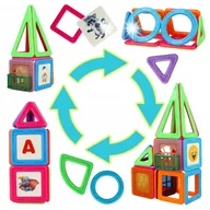 Układanki dla dzieci - KLOCKI MAGNETYCZNE Konstrukcyjne PANELE Magnetic Układanka Dla Dzieci 48 el - miniaturka - grafika 1