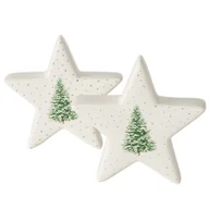 Choinki - 2x stojak dekoracyjny Eleganza gwiazda białe złoto choinka H14cm figurka Boże Narodzenie - miniaturka - grafika 1