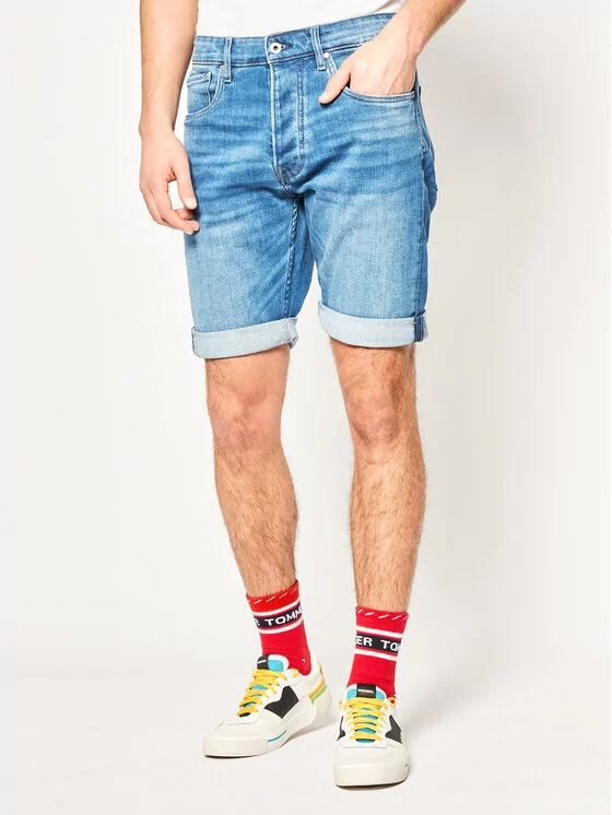 Pepe Jeans Szorty jeansowe PEPE ARCHIVE Callen Short PM800707 Granatowy  Regular Fit - Ceny i opinie na Skapiec.pl