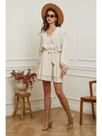 Sukienki - Plume Sukienka "Bichi" w kolorze beżowo-białym - miniaturka - grafika 1