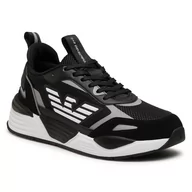 Sneakersy damskie - Emporio Armani Sneakersy EA7 X8X070 XK165 N629 Black/Silver - miniaturka - grafika 1