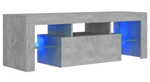 Szafka rtv ze szklanymi półkami i oświetleniem led szarość betonu Z0-F98 - Szafki RTV - miniaturka - grafika 1