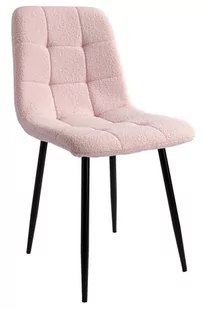 Krzesło boucle DENVER teddy różowe - Krzesła - miniaturka - grafika 1