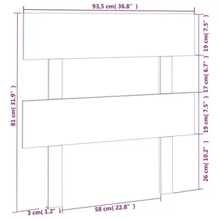 Lumarko Wezgłowie łóżka, białe, 93,5x3x81 cm, lite drewno sosnowe - Inne meble do sypialni - miniaturka - grafika 7