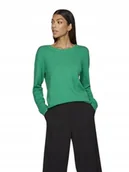 Swetry damskie - VILA SWETER ZIELONY GŁADKI Z OKRĄGŁYM DEKOLTEM I DŁUGIM RĘKAWEM S JQA - miniaturka - grafika 1