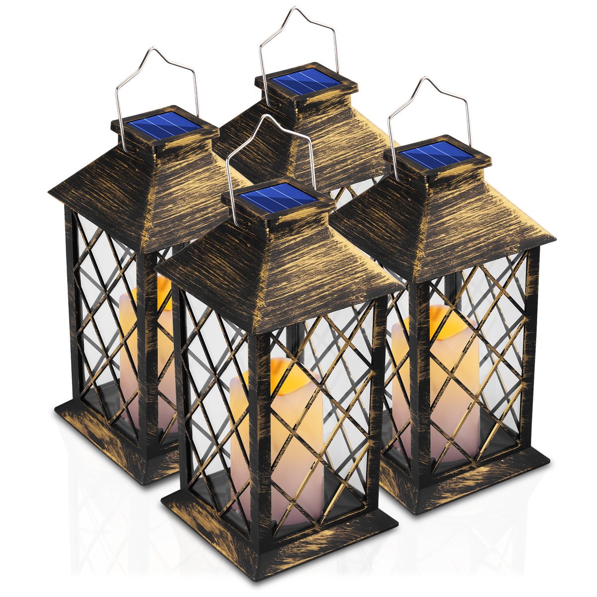 Lumiled 4x Lampa Solarna Ogrodowa Latarnia LED Stojąca LIRIO 2 IP44 Wisząca Latarenka