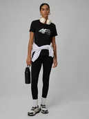 Legginsy - 4F Legginsy dzianinowe damskie - czarne XXL - miniaturka - grafika 1