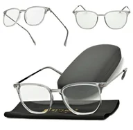 Okulary korekcyjne, oprawki, szkła - Plusy +2.50 szare okulary do czytania kwadratowe korekcyjne ST322 - miniaturka - grafika 1