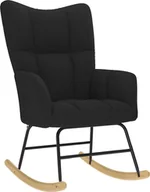 Fotele - Fotel bujany, czarny, tapicerowany tkaniną - miniaturka - grafika 1