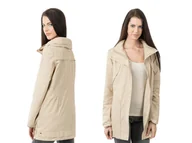 Kurtki damskie - Elegancka Kurtka Damska Wiatrówka 57134 r L beżowa - miniaturka - grafika 1
