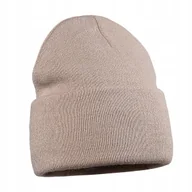 Czapki damskie - Ciepła Klasyczna Wywijana Czapka Zimowa Na Zimę Unisex Podwójna Brązowa - miniaturka - grafika 1