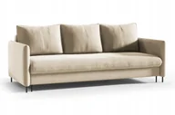 Sofy i kanapy - Wygodna sofa z dużymi poduszkami z funkcją spania BELIS - Beżowa - miniaturka - grafika 1