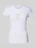 Koszulki i topy damskie - T-shirt z detalem z logo - miniaturka - grafika 1