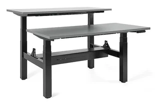 Podwójne biurko Fighter Double Desk - Stelaż i Blat - 140x140 cm - YZ-13 Antracyt - Biurka - miniaturka - grafika 1