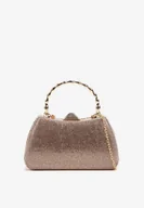 Torebki damskie - Szampańska Koktajlowa Cyrkoniowa Torebka z Łańcuszkiem i Uchwytem Latavea - miniaturka - grafika 1