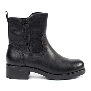 Czarne skórzane botki damskie Sergio Leone - Botki damskie - miniaturka - grafika 1