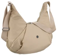 Torebki damskie - Torebka damska na ramię PETERSON duża listonoszka modna miejska kieszonki na suwak beżowa - miniaturka - grafika 1