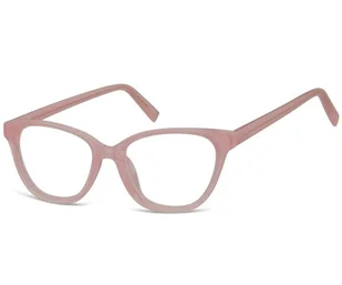 Damskie okulary optyczne zerówki kocie oczy Sunoptic CP117E mleczny różowy - Okulary korekcyjne, oprawki, szkła - miniaturka - grafika 1