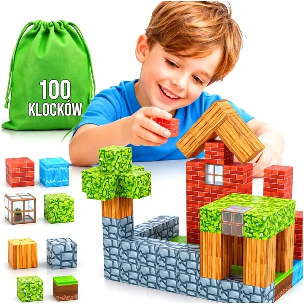Klocki Magnetyczne Kostki 3D Bloki Konstrukcyjne Sześciany Zestaw Pixele