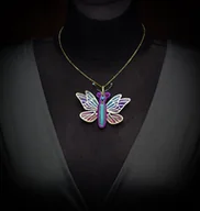 Wisiorki - Kolorowy motyl- wisiorek soutache - miniaturka - grafika 1