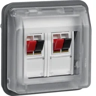 Gniazdka elektryczne - Berker W.1 Moduł Berker Gniazdo głośnikowe stereofoniczne podwójne IP55 szary - miniaturka - grafika 1