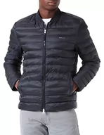 Kurtki męskie - GANT Męska kurtka Light Padded Bomber Jacket, czarna, standardowa - miniaturka - grafika 1