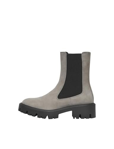 ONLY Damskie buty Onlbetty-1 Nubuck PU Boot-Noos, Alloy, 6,5 UK, Stop, 39.5 EU