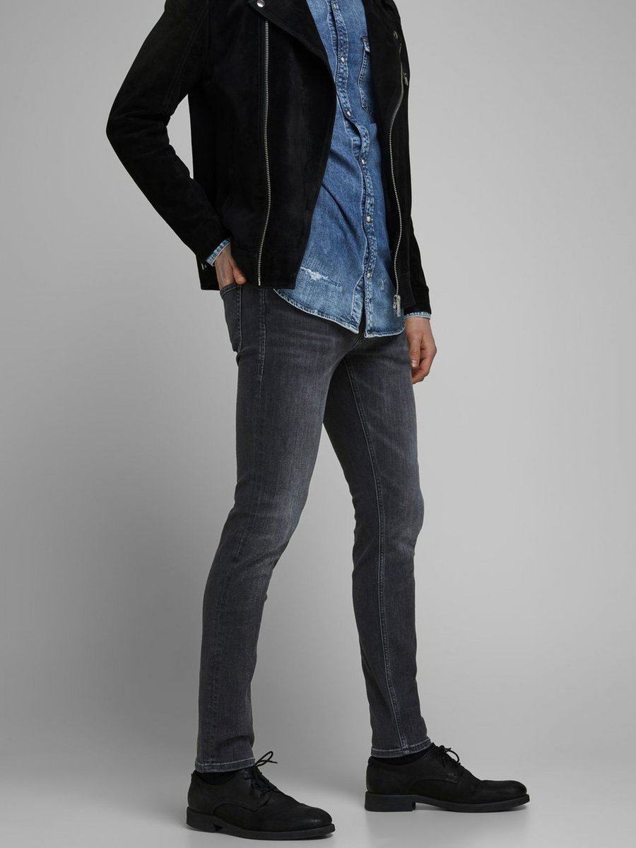 jeansy męskie jack and jones 12159030 glenn czarny denim used