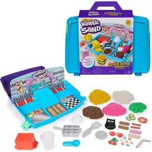Piasek kinetyczny plastyczny Kinetic Sand Zestaw Walizka Grill N'Scoop Diner - Masy plastyczne - miniaturka - grafika 1