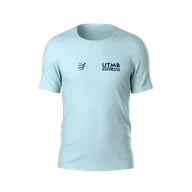 Koszulki sportowe męskie - COMPRESSPORT Koszulka biegowa z krótkim rękawem TRAINING SS T-SHIRT UTMB 2025 ice flow blue - miniaturka - grafika 1
