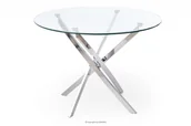 Stoły - Szklany stół okrągły 100cm HANER - miniaturka - grafika 1