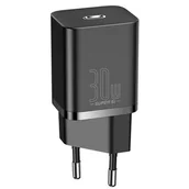 Ładowarki do telefonów - Ładowarka sieciowa zasilacz Baseus Super Si USB-C Type C PD Power Delivery 30W Czarna - miniaturka - grafika 1