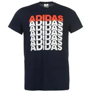 Koszule męskie - Adidas koszulka męska granatowa Repeated Linear, Rozmiar S - miniaturka - grafika 1