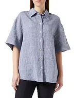 Bluzki damskie - Seidensticker Damska bluzka o regularnym kroju z krótkim rękawem, ciemnoniebieska, 42, granatowy, 42 - miniaturka - grafika 1